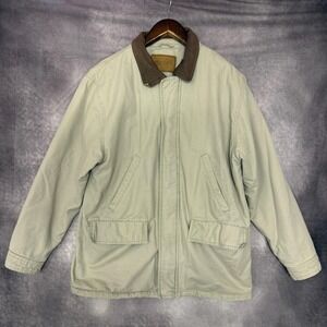 Sonoma life+style Jacket Men's Medium‎ Barn Coat Flannel Lined Leather Collar